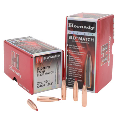 HORNADY ELD Match 65mm 123gr 100Box Rifle Bullets 26176