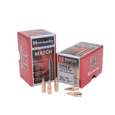 HORNADY Match 68mm 110Gr BTHP Rifle Bullets 27200