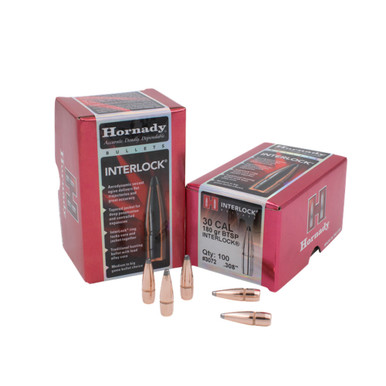 HORNADY InterLock 30 Cal 180Gr BTSP Rifle Bullets 3072
