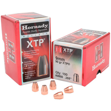 HORNADY 9mm 90Gr XTP Hollow Point 100Rd Box Bullets 35500