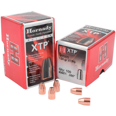 HORNADY 9mm 124Gr XTP Hollow Point 100Rd Box Bullets 35571