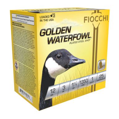 Shop FIOCCHI Golden Waterfowl 12 Gauge 3in #1 Ammo, 25 Round Box (123SGW1). Buy best Shotgun Shells from gritrsports.com | Reviews and Shipping options available