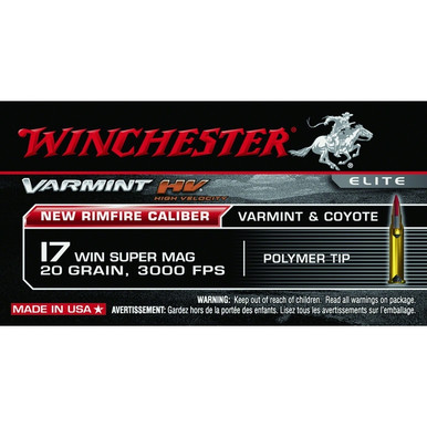 Shop WINCHESTER Varmint HV 17 WSM 20gr V-Max Ammo 50 Round Box (S17W20). Buy best Rimfire Ammo from gritrsports.com | Reviews and Shipping options available