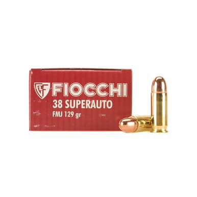 Shop FIOCCHI 38 Super Auto 129 Grain FMJ Ammo, 50 Round Box (38SA). Buy best Handgun Ammo from gritrsports.com | Reviews and Shipping options available