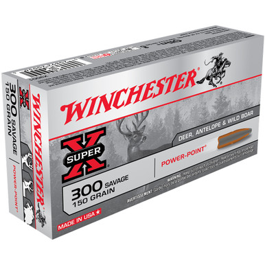 WINCHESTER SuperX PowerPoint 300 Savage 150Gr PowerPoint 20rd Box Rifle Bullets X3001