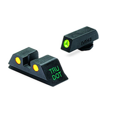 Shop MEPROLIGHT Tru-Dot Glock 9mm,357 SIG,45 GAP,40 S&W Tritium Fiber Optic Green,Yellow Front & Rear Iron Sight (ML10224Y). Buy best Night Sights from gritrsports.com | Reviews and Shipping options available