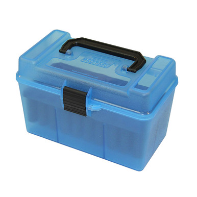 Shop MTM CASE-GARD Deluxe H-50 Series 50rd Medium Clear Blue Rifle Ammo Case (H50RM24). Buy best Shell Carriers from gritrsports.com | Reviews and Shipping options available