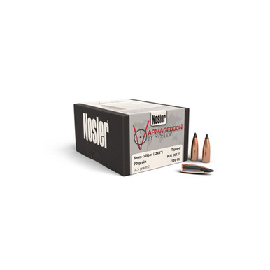 NOSLER Varmageddon 6mm 243 70Gr FBT 100rd Box Bullets 26123