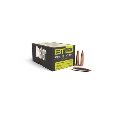 NOSLER Ballistic Tip Hunting 6.5mm .264" 140Gr Spitzer 50rd Box Bullets (26140)