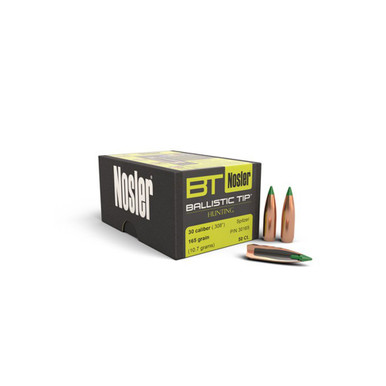 NOSLER Ballistic Tip Hunting 30 Caliber 308 165Gr Spitzer 50rd Box Bullets 30165
