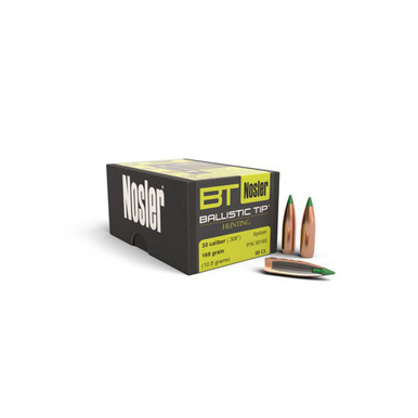 NOSLER Ballistic Tip Hunting 30 Caliber 308 168Gr Spitzer 50rd Box Bullets 30168