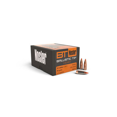 NOSLER Ballistic Tip Varmint 22 Caliber 224 55Gr 100rd Box Bullets 39526