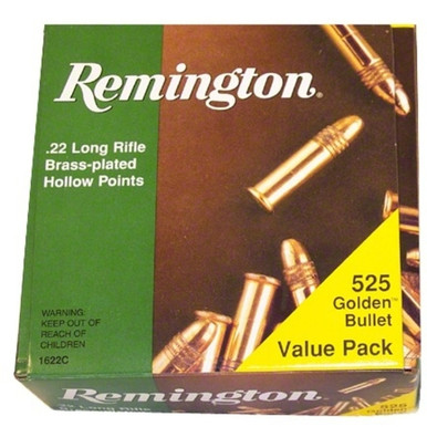 Shop REMINGTON Golden Bullet 22 LR 36 Grain HP Ammo, 525 Round Box (1622C). Buy best Rimfire Ammo from gritrsports.com | Reviews and Shipping options available
