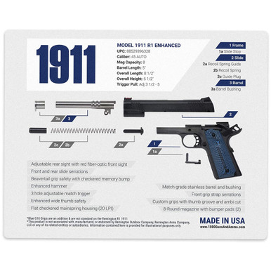 Shop 1800GunsAndAmmo Remington 1911 Gun Cleaning Mat 16x20 (MAT-REMINGTON-1911). Buy best Cleaning Mats from gritrsports.com | Reviews and Shipping options available