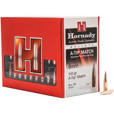 HORNADY 6mm 243 110gr ATip Match Bullets 24531