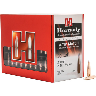 HORNADY 30 Cal 308 250 Gr ATip Match Bullets 3092