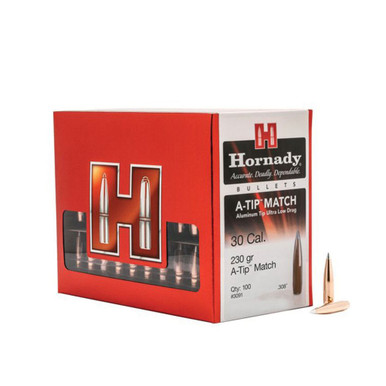 HORNADY 30 Cal 230Gr ATip Match 100rd Box Bullets 3091