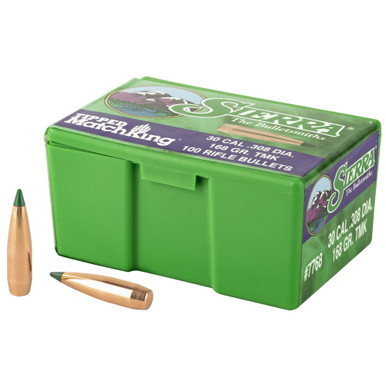 Sierra Bullets Tipped MatchKing 308 Diameter 30 Caliber 168 Grain Balistic Tip 100 Count 7768