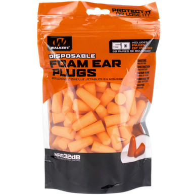 Shop WALKER'S GAME EAR 50 Pair Bag Foam Ear Plugs (GWP-FP50-BAG). Buy best Earplugs from gritrsports.com | Reviews and Shipping options available