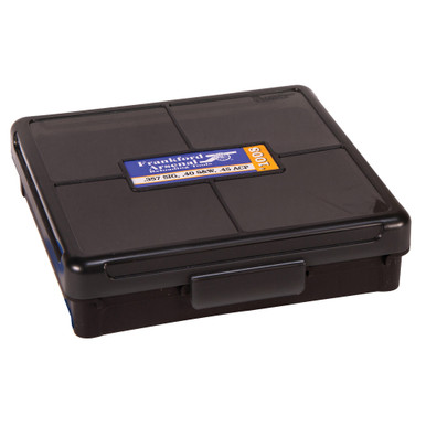Shop Frankford Arsenal Hinge-Top Ammo Box, 1008, 100 Rounds, Fits 10MM, 40S&W and 45ACP, Smoke Gray, Plastic 1083798. Buy best Ammo Boxes from gritrsports.com | Reviews and Shipping options available