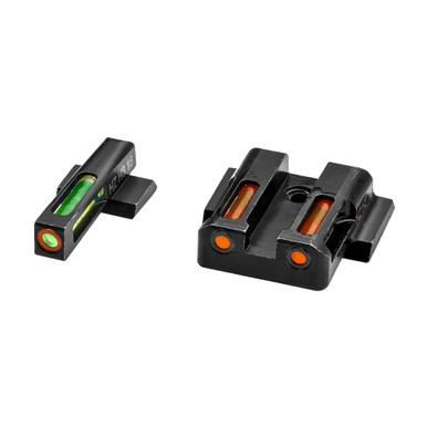Shop Hi-Viz LiteWave H3 Tritium/Litepipe Night Sights, Fits M&P Shield 9MM, 40S&W and 45 Calibers, Green Front w/Orange Front Ring, Orange Rear MPSN621. Buy best Fiber Optic Sights from gritrsports.com | Reviews and Shipping options available