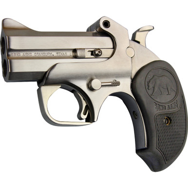 Shop Bond Arms Papa Bear, Derringer, 410 Gauge/45 Long Colt, 3" Barrel, Steel, Stainless Finish, Rubber Grips, Fixed Sights, 2 Rounds, With Trigger Guard BAPB45410. Buy best Pistols from gritrsports.com | Reviews and Shipping options available