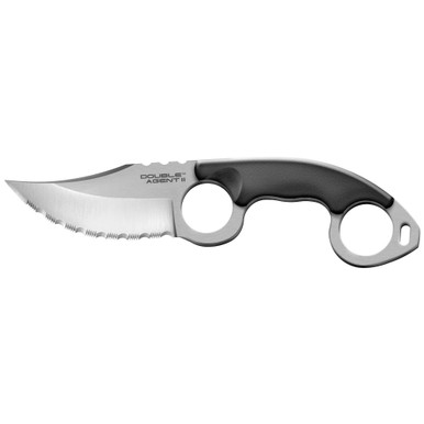 Shop Cold Steel Double Agent, 3" Fixed Blade Knife, Clip Point, Plain Edge, AUS 8A/Polished, AUS 8A/Black G10, Secure-Ex Sheath CS-39FNS. Buy best Fixed Knives from gritrsports.com | Reviews and Shipping options available