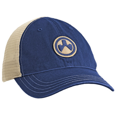Shop Magpul Industries Icon Patch Garment Washed Trucker Hat, Navy/Khaki, One Size Fits Most MAG1105-412. Buy best Caps from gritrsports.com | Reviews and Shipping options available
