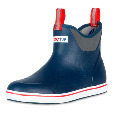 Shop XTRATUF Men's 6in Ankle Deck Navy/Red Boot (22733-NVY). Buy best Boots from gritrsports.com | Reviews and Shipping options available