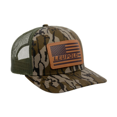 Shop LEUPOLD Bottomland Leather Flag Camo/Green OS Trucker Hat (172600). Buy best Caps from gritrsports.com | Reviews and Shipping options available