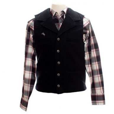 Shop WYOMING TRADERS Mens Buckaroo Wool Regular Black Vest (VBB). Buy best Vests from gritrsports.com | Reviews and Shipping options available