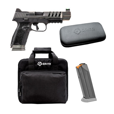 Shop FN 509 LS Edge 9mm 5in 3x17rd Black/Gray Double-Action Pistol with FN America 17Rd Magazine, Gritr Multi-Caliber Cleaning Kit and Gritr Soft Pistol Case. Buy best Pistols from gritrsports.com | Reviews and Shipping options available
