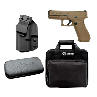 Shop GLOCK G19X 9mm 4.02in 10rd Coyote Pistol with GRITR IWB LH Holster, Cleaning Kit & Soft Pistol Case. Buy best Pistols from gritrsports.com | Reviews and Shipping options available