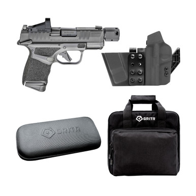Shop Springfield Hellcat RDP 9mm 11rd/13rd 3.8" Barrel Black Pistol with GRITR IWB LH Gun Holster, Cleaning Kit & Soft Pistol Case. Buy best Pistols from gritrsports.com | Reviews and Shipping options available