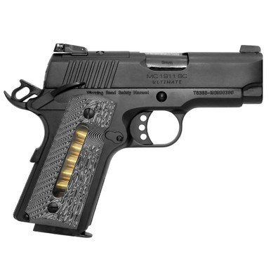 Shop Girsan MC1911 SC Ultimate, 1911, Semi-automatic, Metal Frame Pistol, Officer, 9MM, 3.4" Barrel, Steel, Black, G10 Grips, Adjustable Rear Sight, Ambidextrous Safety, 7 Rounds, 1 Magazine, Ambidextrous 390036. Buy best Pistols from gritrsports.com | Reviews and Shipping options available
