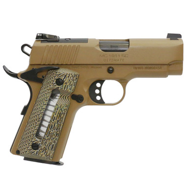 Shop Girsan MC1911SC Ultimate, Semi-automatic, 1911 Officer Model, 9mm, 3.4" Barrel, Steel Frame, FDE, G10 Grips With Window, Ambidextrous Safety, Extended Beavertail, Adjustable Rear Sight, 7Rd 390037. Buy best Pistols from gritrsports.com | Reviews and Shipping options available