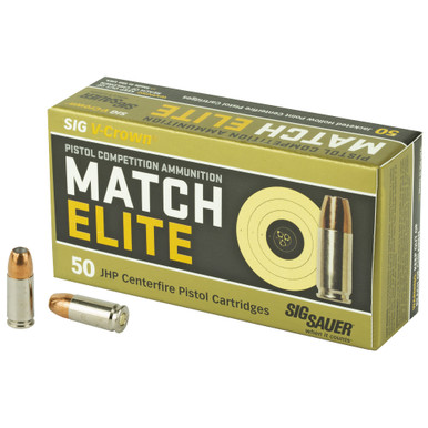 Shop Sig Sauer V-Crown, 9MM, 115 Grain, Jacketed Hollow Point, 50Round Box E9MMA1-COMP-50. Buy best Handgun Ammo from gritrsports.com | Reviews and Shipping options available