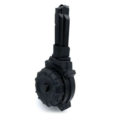 Shop PROMAG 50rd Black Polymer Drum Magazine for Smith and Wesson Shield Plus 9mm (DRM-A77). Buy best Pistol Magazines from gritrsports.com | Reviews and Shipping options available