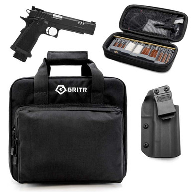 Shop STACCATO XL 9mm 5.4in Bull 2x 17rd DLC SS Iron Sight CS Frame Pistol with GRITR 2011 models IWB Right Hand Kydex Holster, Gritr Multi-Caliber Cleaning Kit and Gritr Soft Pistol Case. Buy best Pistols from gritrsports.com | Reviews and Shipping options available