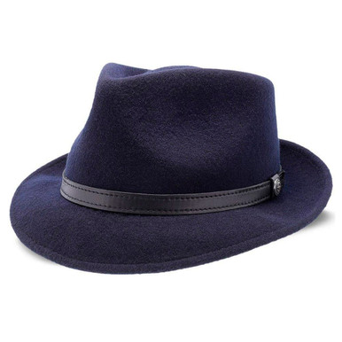 Shop STETSON Prof Wool Felt Navy Fedora Hat (TWPROF-102048). Buy best Hats from gritrsports.com | Reviews and Shipping options available
