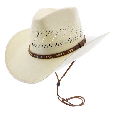 Stetson Broken Bow 10x Straw Cowboy Hat 7 1/4 Natural