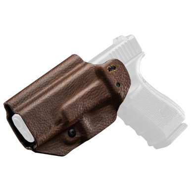 Shop Mission First Tactical Hybrid Holster, Inside Waistband Holster, Ambidextrous, Fits Glock 19/23/45, Kydex with Leather Shell, Includes 1.5" Belt Attachment, Brown H3-GL-1-BR1. Buy best Holsters from gritrsports.com | Reviews and Shipping options available