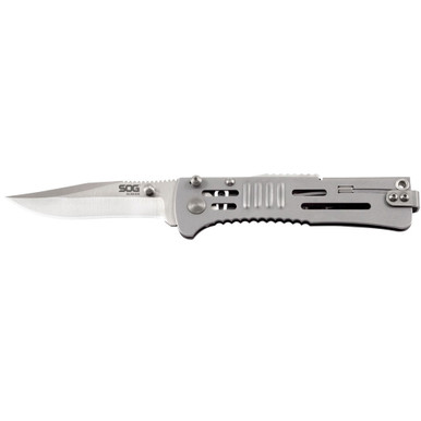 Shop SOG Knives & Tools SlimJim, Folding Knife, 3.18" Clip Point Straight Edge, 420 Stainless Steel Bead Blasted Handle, AUS 8 Steel, Satin Finish, Silver SOG-SJ31-CP. Buy best Knives from gritrsports.com | Reviews and Shipping options available