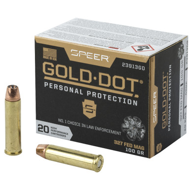 Shop SPEER Gold Dot Handgun Personal Protection 327 Federal Magnum 100 Gr 20Rd Box Ammo (23913GD). Buy best Handgun Ammo from gritrsports.com | Reviews and Shipping options available