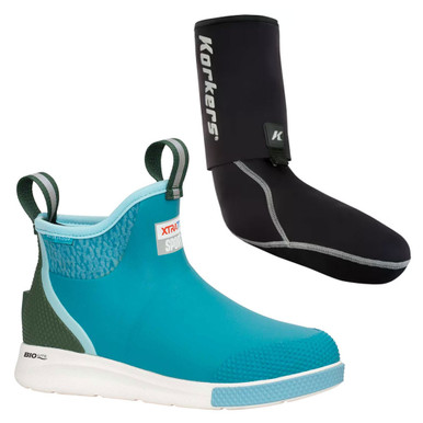 Shop XTRATUF Women's Sport Ankle Deck Teal Size 10 Boot and KORKERS I-Drain Neoprene 3.5mm Black Size M Guard Sock. Buy best Boots from gritrsports.com | Reviews and Shipping options available