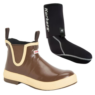 Shop XTRATUF Men's Legacy Deck Brown Size 11 Boot and KORKERS I-Drain Neoprene 3.5mm Black Size L Guard Sock. Buy best Boots from gritrsports.com | Reviews and Shipping options available