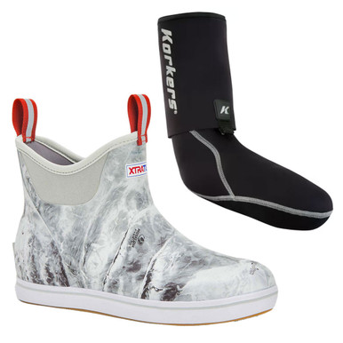 Shop XTRATUF Men's Ankle Deck Mossy Oak Elements Wakeform Hailstone Size 12 Boot and KORKERS I-Drain Neoprene 3.5mm Black Size L Guard Sock. Buy best Boots from gritrsports.com | Reviews and Shipping options available