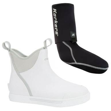 Shop XTRATUF Men's Wheelhouse Ankle Deck White Size 11 Boot and KORKERS I-Drain Neoprene 3.5mm Black Size L Guard Sock. Buy best Boots from gritrsports.com | Reviews and Shipping options available