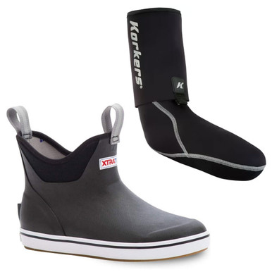 Shop XTRATUF Women's Ankle Deck Black Size 9 Boot and KORKERS I-Drain Neoprene 3.5mm Black Size M Guard Sock. Buy best Boots from gritrsports.com | Reviews and Shipping options available
