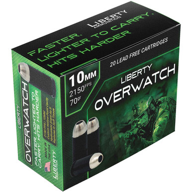 Shop LIBERTY AMMUNITION Overwatch  10 mm 20rd/Box 70gr Ammo (LA-OW10MM-70-2150). Buy best Handgun Ammo from gritrsports.com | Reviews and Shipping options available